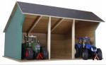 GARAŻ DREWNIANY 1:32 45x38x27 WIATA NA 3 TRAKTORY