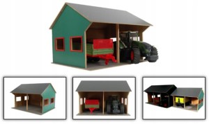 WIATA GARAŻ DREWNIANY 1:16 53x44x37 NA 2 TRAKTORY
