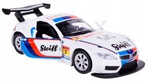 BMW Z4 GT3 MODEL METALOWY NAPĘD MSZ 1:38 #7 BIAŁY
