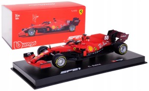 FERRARI SF21 F1 MODEL BBURAGO 1:43 #55 SAINZ BOX