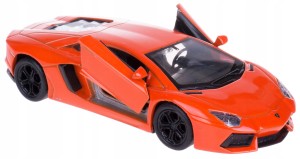 LAMBORGHINI AVENTADOR COUPE MODEL METAL WELLY 1:34-39 POMARAŃCZOWY