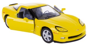 CHEVROLET CORVETTE C6 Z06 2007 MODEL METALOWY NAPĘD 1:36 KINSMART ŻÓŁTY