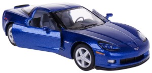 CHEVROLET CORVETTE C6 Z06 2007 MODEL METALOWY NAPĘD 1:36 KINSMART NIEBIESKI