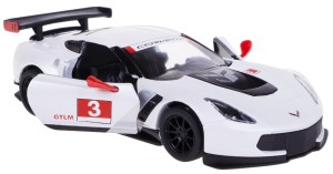 CHEVROLET CORVETTE C7.R 2016 MODEL METAL NAPĘD 1:36 KINSMART BIAŁY