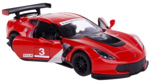 CHEVROLET CORVETTE C7.R 2016 MODEL METAL NAPĘD 1:36 KINSMART CZERWONY
