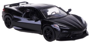 CHEVROLET CORVETTE 2021 MODEL METAL NAPĘD 1:36 KINSMART CZARNY