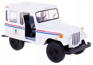 JEEP DJ-5B USPS 1971 MODEL METALOWY 1:26 KINSMART BOX U.S. MAIL BIAŁY
