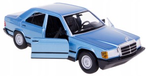 MERCEDES-BENZ 190E 2,6 W201 MODEL METALOWY BBURAGO 1:24 NIEBIESKI