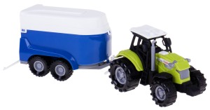 TRAKTOR 11 CM ŚWIATŁO DŹWIĘK Z PRZYCZEPĄ DLA KONI FARMA