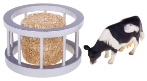 PAŚNIK DLA KRÓW Z BELĄ SŁOMY + KROWA ŁACIATA 1:32 KIDS GLOBE