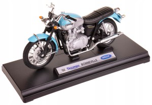 TRIUMPH BONNEVILLE `02 MODEL METAL WELLY MOTOR 1:18 NIEBIESKI