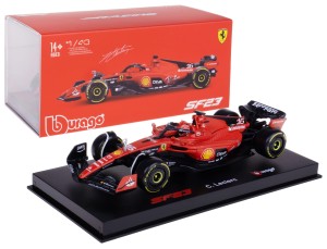 FERRARI SF-23 BOLID F1 MODEL METALOWY BBURAGO 1:43 #16 Leclerc BOX
