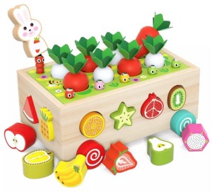 SORTER DREWNIANY EDUKACYJNY 33 EL ROBACZKI MAGNETYCZNE MARCHEWKI OWOCE