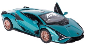 LAMBORGHINI SIAN FKP 37 MODEL METALOWY KINSMART SKALA 1:40 TURKUSOWY 