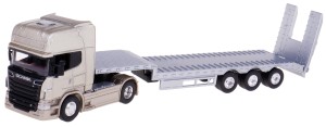 SCANIA V8 R730 CIĄGNIK TIR TRUCK LAWETA 1:64 MODEL METAL WELLY