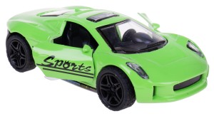 AUTO SPORTOWE 12 CM METAL/PLASTIK Z NAPĘDEM ŚWIATŁO DŹWIĘKI ZIELONY