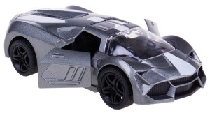 AUTO SPORTOWE 12 CM METAL/PLASTIK Z NAPĘDEM ŚWIATŁO DŹWIĘKI SREBRNY