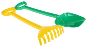 ŁOPATKA 50,5 CM+ GRABKI 44 CM ZESTAW XXL DO PIASKOWNICY ZIELONY ŻÓŁTY
