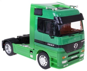 MERCEDES-BENZ ACTROS CIĄGNIK TIRMERCEDES-BENZ ACTROS CIĄGNIK TIR METAL 1:32 WELLY ZIELONY