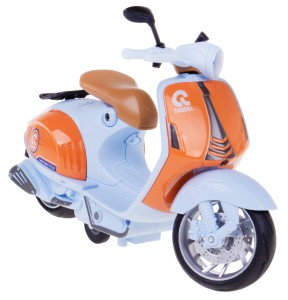 SKUTER MIEJSKI 1:10 MODEL PLASTIK/METAL ŚWIATŁO DŹWIĘK NAPĘD 16 CM BŁĘKITNY