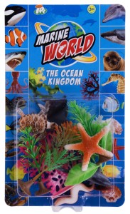 STWORZENIA MORSKIE ROŚLINKI ZESTAW MORSKICH ZWIERZĄT 10 SZT. REKIN