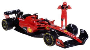 FERRARI SF-23 BOLID F1 MODEL METALOWY BBURAGO 1:24 #16 Leclerc z figurką