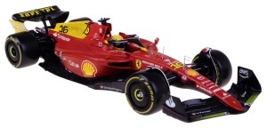FERRARI F1-75 MONZA BOLID F1 MODEL METALOWY BBURAGO 1:24 #16 C. LECLERC BOX
