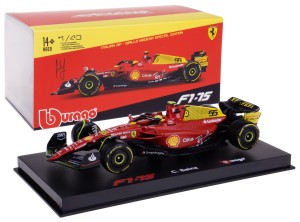 FERRARI F1-75 Italian GP BOLID F1 MODEL METAL BBURAGO 1:43 #55 C.Sainz +BOX