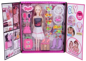 LALKA 29 CM Z SZAFĄ GARDEROBĄ BUTY AKCESORIA + KORALIKI NR 2