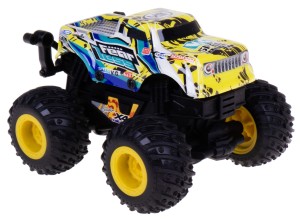 MONSTER TRUCK NA DUŻYCH KOŁACH 1:36 OFF ROAD 12 CM NAPĘD ŚWIATŁO DŹWIĘK ŻÓŁ