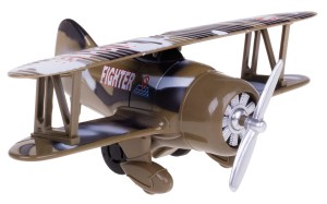 SAMOLOT WOJSKOWY DWUPŁATOWIEC 12 CM MODEL METALOWY PULL-BACK NR 5
