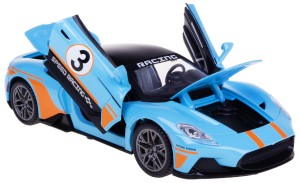 AUTO SPORTOWE 1:22 HCL SPEED RACING METAL 21 CM NAPĘD ŚWIATŁO DŹWIĘK BŁĘKIT