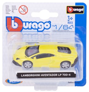 LAMBORGHINI AVENTADOR LP 700-4 MODEL METALOWY BBURAGO 1:64 ŻÓŁTY