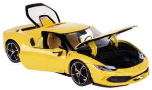 FERRARI 296 GTB MODEL METALOWY BBURAGO 1:18 ŻÓŁTY