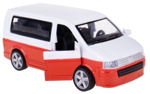 VAN AUTO METALOWE ŚWIATŁO DŹWIĘK RESORAK METALOWY Z NAPĘDEM CZERWONY