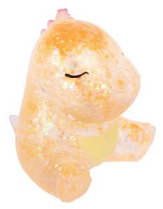 DINOZAUR 8 CM GNIOTEK Z BROKATEM DO ŚCISKANIA ANTYSTRESOWY POMARAŃCZOWY