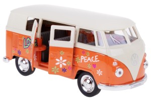 VOLKSWAGEN T1 BUS 1963 MODEL WELLY 1:34 W KWIATY POMARAŃCZOWY