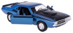 DODGE CHALLENGER T/A `70 MODEL METAL WELLY 1:34-39 NIEBIESKI