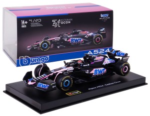 ALPINE A524 BOLID F1 MODEL METALOWY BBURAGO 1:43 #31 Esteban Ocon + BOX