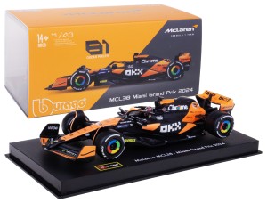 MCLAREN MCL38 MIAMI GP BOLID F1 MODEL BBURAGO 1:43 #81 Oscar Piastri + BOX