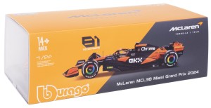 MCLAREN MCL38 BOLID F1 MODEL METALOWY BBURAGO 1:24 #81 Oscar Piastri BOX