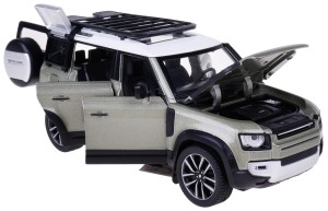 LAND ROVER DEFENDER 110 1:24 MODEL METAL 20,5 CM NAPĘD ŚWIATŁO DŹWIĘK GREEN