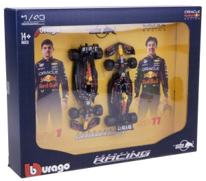 RED BULL RB20 ZESTAW BOLIDÓW F1 MODELE BBURAGO 1:43 2 SZT. VERSTAPPEN PEREZ