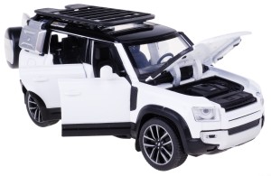 LAND ROVER DEFENDER 110 1:32 MODEL METALOWY NAPĘD ŚWIATŁO DŹWIĘK BIAŁY