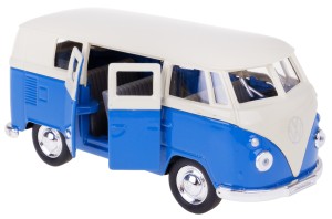 VOLKSWAGEN T1 BUS 1963 MODEL WELLY 1:34 KREMOWO-NIEBIESKI