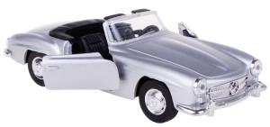 MERCEDES-BENZ 190SL CABRIOLET MODEL METAL WELLY 1:34/39 SREBRNY