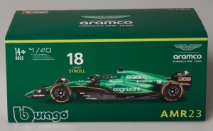 ASTON AMR23 BOLID F1 MODEL METALOWY BBURAGO 1:43 #18 LANCE STROLL + BOX