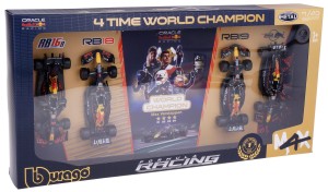 RED BULL ZESTAW BOLIDÓW F1 MODELE BBURAGO 1:43 4 SZTUKI MAX VERSTAPPEN