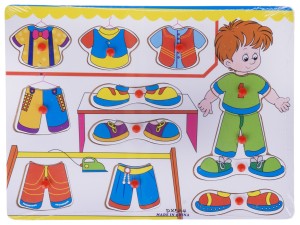 UKŁADANKA UBIERANKA CHŁOPIEC PUZZLE DREWNIANE Z UCHWYTAMI 584