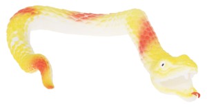 WĄŻ GUMOWY ROZCIĄGLIWY Z GROSZKIEM 32 CM ZABAWKA GUMOWA ŻÓŁTY